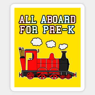 All Aboard For Pre-K Steam Train (Red) Sticker